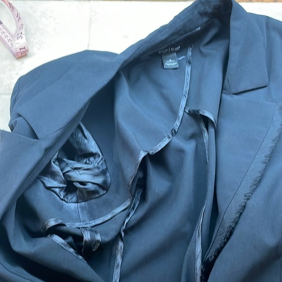 White House Black Market Black Raw Edge Trim Blazer Jacket Women’s Small Button - Picture 11 of 13